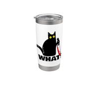 Gatto Nero Che Divertente Coltello Gatto Cosa Bicchiere termico in acciaio inox doppia parete