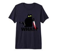 Gatto Nero Che Divertente Coltello Gatto Cosa Maglietta Premium