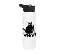 Gatto Nero Che Divertente Coltello Gatto Cosa Stainless Steel Insulated Water Bottle