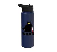 Gatto Nero Che Divertente Coltello Gatto Cosa Stainless Steel Insulated Water Bottle