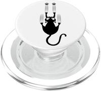 Gatto nero che gratta il muro, sagoma del gatto del fumetto PopSockets PopGrip per MagSafe