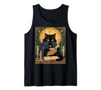 Gatto Nero Che Legge Un Libro di incantesimi del solstizio Canotta