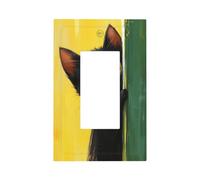 Gatto nero che sbircia fuori dal verde interruttore della luce da parete piastra frontale copertura singola bilanciere 1 banda decoratore presa coperture per la casa cucina camera bagno Decor