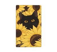 Gatto nero che sbircia giallo girasole singolo levetta vuota parete piastra interruttore luce copertura decorativa 1 banda per cucina camera bagno dimensioni 11,4 x 7 cm