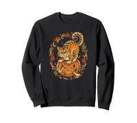 Gatto Nero Che scoppia da Jack O Lanterna Halloween Felpa