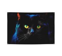 Gatto nero colorato Banner Party Decor Sfondo Bandiera Festa di compleanno Fotografia Sfondo Decorazione Banner e segni Decorazione da parete Bandiere Forniture per feste Bomboniere 180 x 119 cm