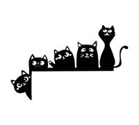 Gatto nero come decorazione per porta di Halloween in metallo - Inquietante decorazione di Halloween per interni, porta con silhouette di gatto, decorazione spaventosa da parete, cartello