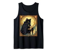 Gatto Nero di Halloween Che Legge Un Libro Canotta