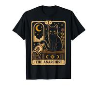 Gatto Nero Halloween I Tarocchi Anarchici Gotico Witchy Art Maglietta