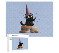 Gatto nero Halloween Jigsaw Puzzle per adulti Famiglia Attività Giochi Home Decor Puzzle 500 PCS