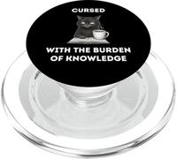 Gatto nero Il peso della conoscenza Divertente Sarcastico Ironico PopSockets PopGrip per MagSafe