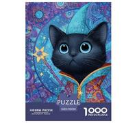 Gatto Nero Jigsaw 1000Pcs Mago degli Animalei Puzzle Classic Adulti Ragazzi Giochi Decorazione Della Famiglia 70x50cm/1000pcs