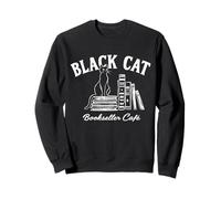 Gatto Nero libraio Cafe Halloween Book Lover Costume Idea Felpa