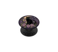Gatto Nero Luna Viola PopSockets PopGrip Adesivo