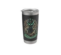 Gatto Nero Mistico Grimorio Stregoneria Gotico Bicchiere termico in acciaio inox doppia parete