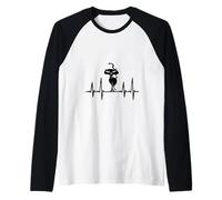 Gatto Nero nel Battito Cardiaco Maglia con Maniche Raglan