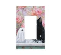 Gatto nero nella vasca da bagno con interruttore della luce fantasma bianco piastra da parete copertura piastra frontale singolo bilanciere 1 banda decoratore presa coperture per la casa cucina camera