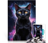 Gatto nero nello spazio Puzzle 1000 pezzi per adolescenti Aiuta il cervello ad allenare i giocattoli che creano dipendenza per coltivare la pazienza Regali di compleanno 38x26cm
