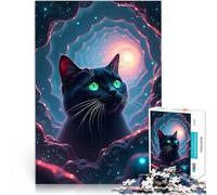 Gatto nero nello spazio Puzzle da 1000 pezzi per adulti Aiuta il cervello ad allenare i giocattoli che creano dipendenza per coltivare la pazienza gioco di sfida unico 38x26cm