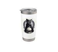 Gatto nero non sono cattiva fortuna Bicchiere termico in acciaio inox doppia parete