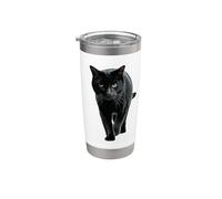 Gatto nero Occhi gialli su Prowl Bicchiere termico in acciaio inox doppia parete