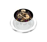 Gatto nero scheletro gotico floreale luna Halloween donne ragazze PopSockets PopGrip per MagSafe