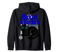 Gatto Nero sotto Il Cielo Stellato - Design Stravagante della Notte Felpa con Cappuccio