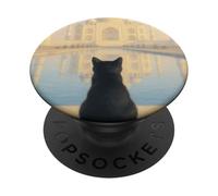 Gatto Nero Taj Mahal Alba India Viaggiatore Felino PopSockets PopGrip Adesivo