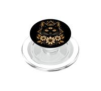 Gatto nero Terzo Halloween Occhio Floreale Luna Donne Ragazze PopSockets PopGrip per MagSafe