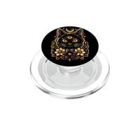Gatto nero Terzo Halloween Occhio Floreale Luna Donne Ragazze PopSockets PopGrip per MagSafe