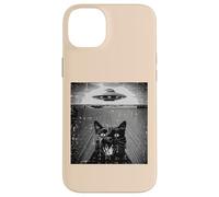 Gatto Nero Ufo Selfie Divertente Meme Gattino Alieno Uomini Donne Bambini Custodia per iPhone 14 Plus