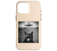 Gatto Nero Ufo Selfie Divertente Meme Gattino Alieno Uomini Donne Bambini Custodia per iPhone 16 Pro Max
