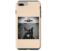 Gatto Nero Ufo Selfie Divertente Meme Gattino Alieno Uomini Donne Bambini Custodia per iPhone 7 Plus/8 Plus