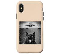Gatto Nero Ufo Selfie Divertente Meme Gattino Alieno Uomini Donne Bambini Custodia per iPhone X/XS