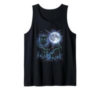 Gatto Nero Vintage 90s Retro Estetica Moonlight Lightning Canotta
