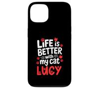 Gatto Nome Lucy Life Is Better With My Cat Lucy Custodia per iPhone 13