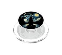 Gatto Notte Stellata Art Van Gogh Gatto Cosmico PopSockets PopGrip per MagSafe