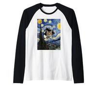 Gatto Notte Stellata Maglia con Maniche Raglan