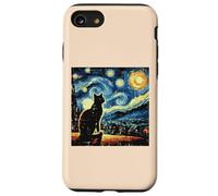 Gatto Notte Stellata Van Gogh Kitty Pittura Arte Donne Uomini Bambini Custodia per iPhone SE (2020) / 7/8