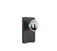 Gatto notturno incantato luna crescente foresta stelle PopSockets PopWallet per MagSafe