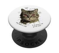 Gatto occhi rossi Super Bad Street Style Vibes PopSockets PopGrip Adesivo