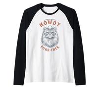 Gatto Occidentale Purr'n'er Best in West Retro Style Maglia con Maniche Raglan