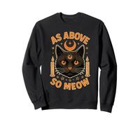 Gatto Occulto Come sopra così Miao Strega Mistico Halloween Felpa