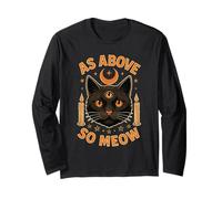 Gatto Occulto Come sopra così Miao Strega Mistico Halloween Maglia a Manica