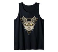 Gatto Occulto Sphynx Pentagramma Gotico Kitty Mystic Art Canotta