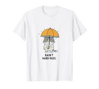 Gatto Ombrello Humor Design - Rain? Hard Pass. Arte Divertente Maglietta
