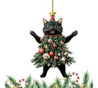 Gatto Ornamento Di Natale, Charm Di Natale Piccolo Gattino Per Borsa E Decorazione Albero Appeso, Creativi Zaino Auto, Ornamenti Gatto Vacanza Per Albero Di Natale