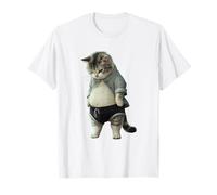 Gatto Paffuto Pancia Grossa Gatti Umorismo Fat Cat Maglietta