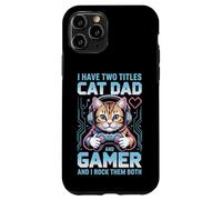 Gatto Papà Gamer Divertente Gioco Padre Per Gli Uomini Ho Due Titoli Custodia per iPhone 11 Pro