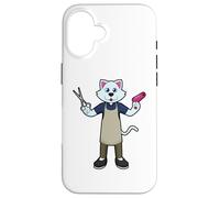 Gatto Parrucchiere Forbici Asciugacapelli Custodia per iPhone 16